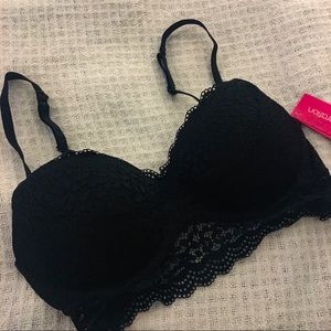 Black Lace Xhilaration Push-Up Bra 34C